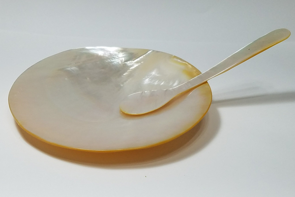 Mother Of Pearl Caviar Service Spoon and Plate